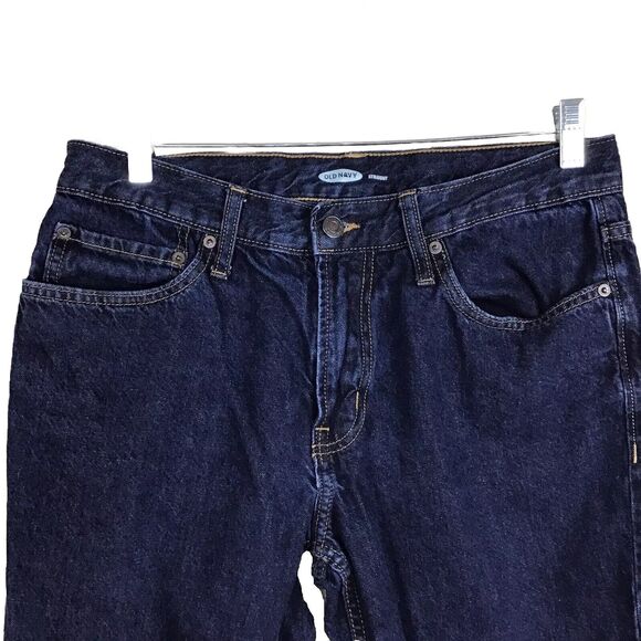 Old Navy Mens Jeans Size 33x30 Blue Denim Straight Leg Dark Wash Cotton EUC - Picture 2 of 6